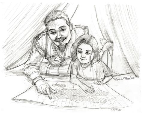 Father And Daughter Sketch At Explore Collection