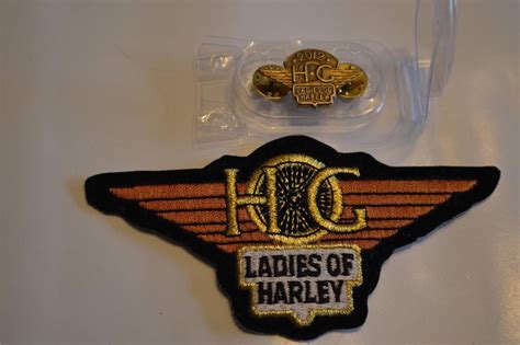 If you can't sew, and your significant other just never has the time, you can always find someone to sew patches on at. Harley Davidson Ladies of Harley HOG patch and 1 pins inv ...