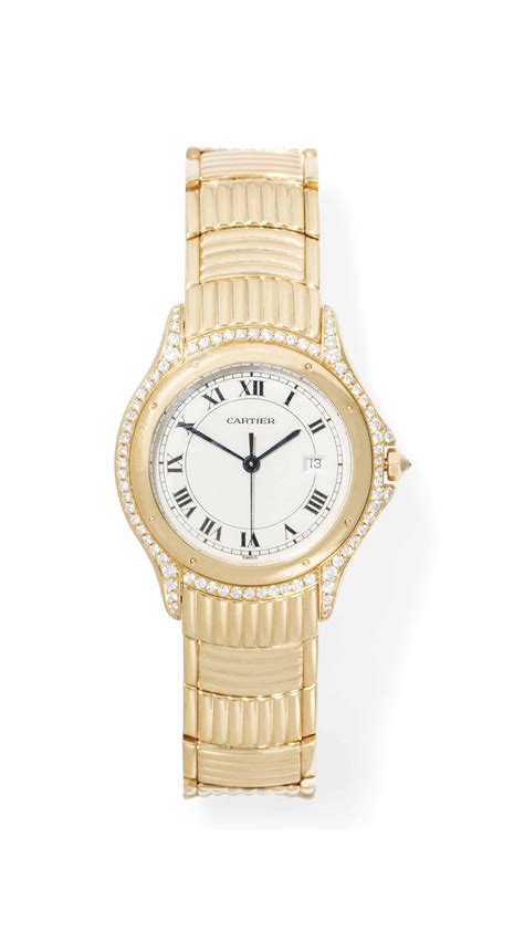 A Diamond Set Cougar Quartz Wristwatch By Cartier Christies