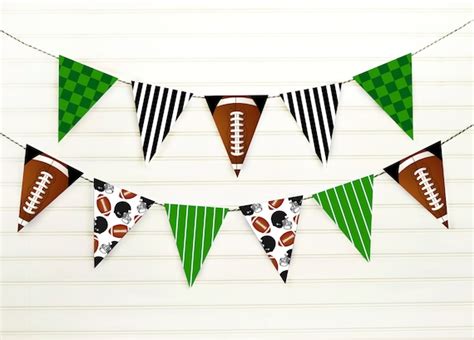 Football Pennant Banner Football Party Decorations Etsy