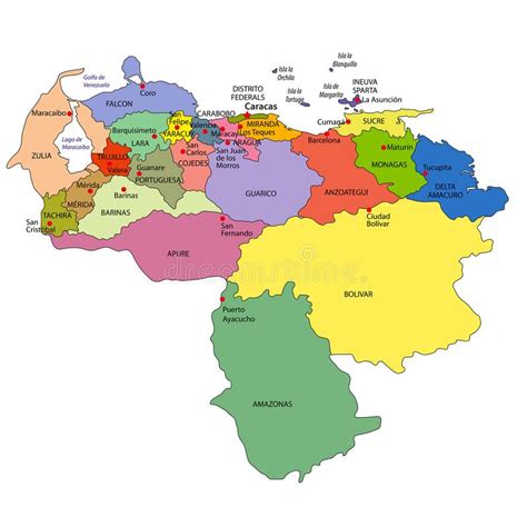 Mapas De Venezuela Mapa Politico Territorial De Venezuela Kulturaupice
