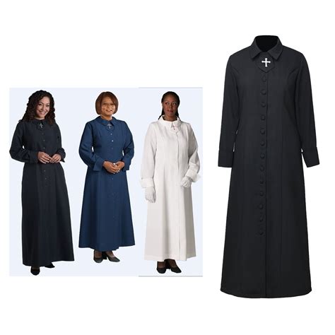 Graceart Women Clergy Cassock Robe For Church Cross Pastor Robes Priest
