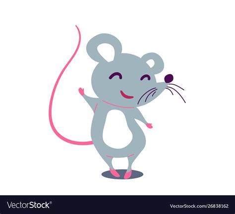 Cartoon Cute Rat In Simple Flat Style Royalty Free Vector