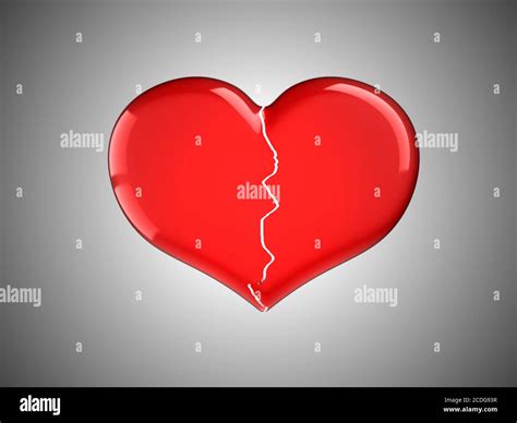 Lost Love Red Broken Heart Stock Photo Alamy