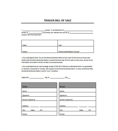 Bill Of Sale Templates 17 Free Printable Docs Xlsx And Pdf Formats