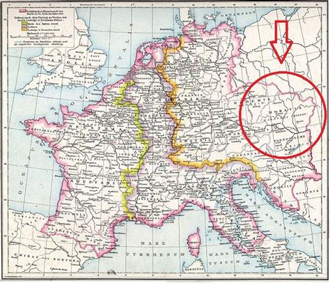 Map Of Central Europe In Carolingian Times Denoting The Area Of Moravia