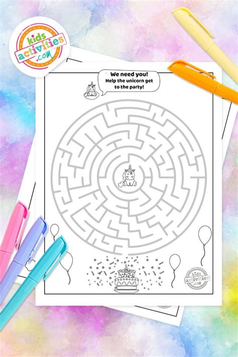 Labirintos De Unicórnio Fáceis E Gratuitos Para Crianças Imprimirem E