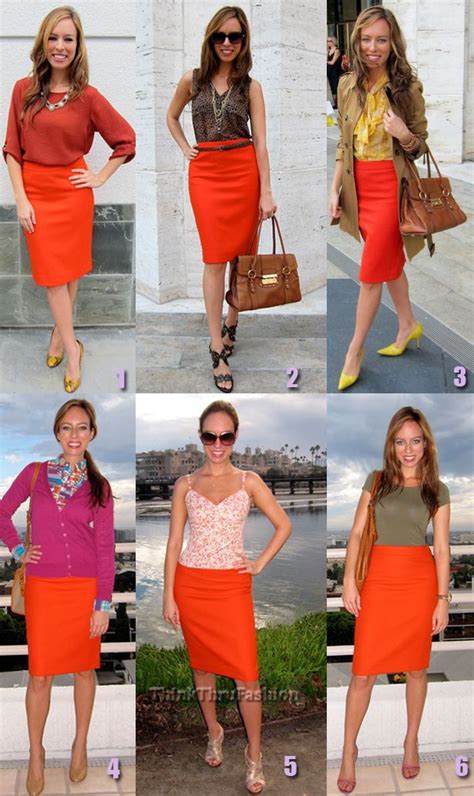 Orange Pencil Skirt Outfit Vlrengbr