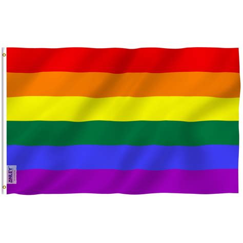 Anley 4 X 6 Polyester Rainbow Flag 6 Stripes Gay Pride Banner Flags