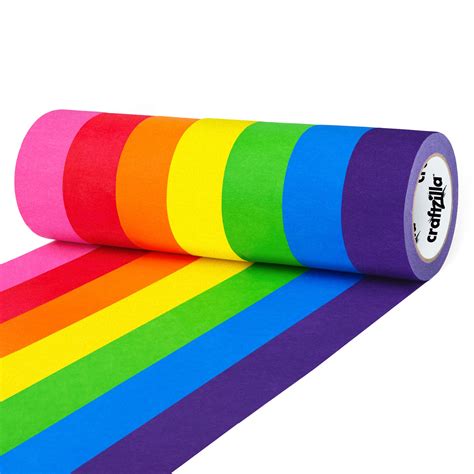 Buy Craftzilla Colored Ing Tape Roll Multi Pack Feet X Inch Of Colorful Craft Tape