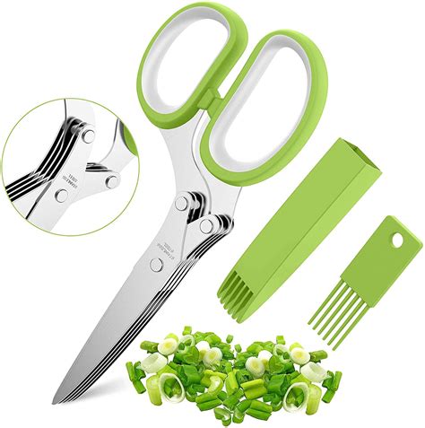 Topboutique Herb Scissors Set With 5 Blades And Cover Multipurpose