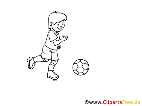 Enfant Joue Au Football Coloriage