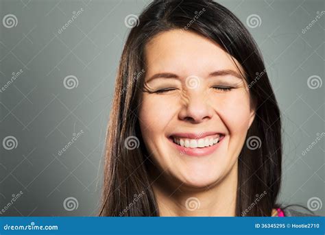 Happy Woman With A Beaming Smile Stock Image Image Of Brunette