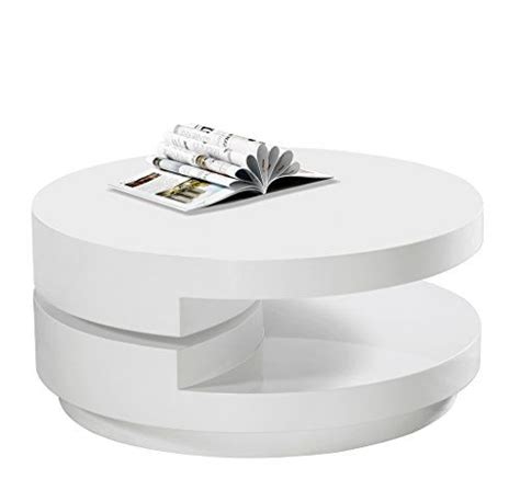 Ounuo white side table high gloss end table coffee table with white led's 2 tier storage shelves for offices and living room good for placing books, coffee or drinks 4.2 out of 5 stars 33 £67.98 £ 67. High Gloss White Modern Swivel Coffee Table | Coffee table ...