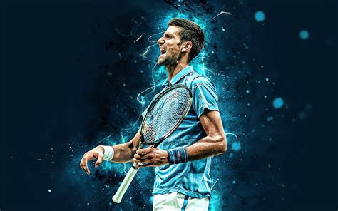 Novak Djokovic Serbian Tennis Players Atp Neon Hd Wallpaper Pxfuel