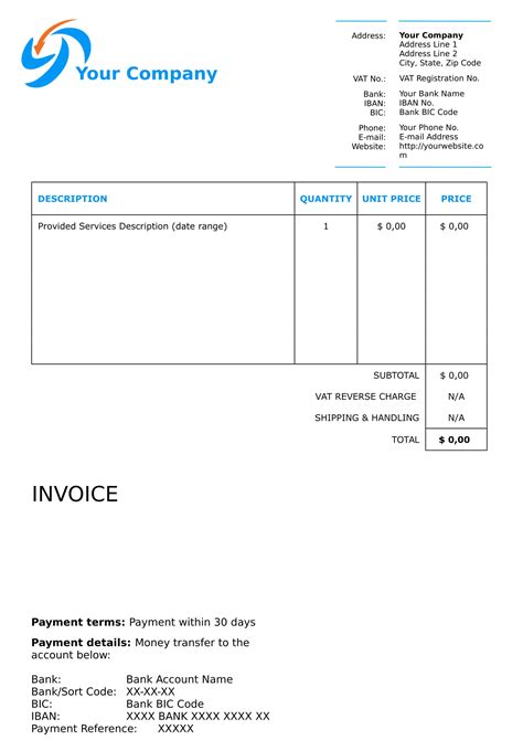 Editing Invoice Template