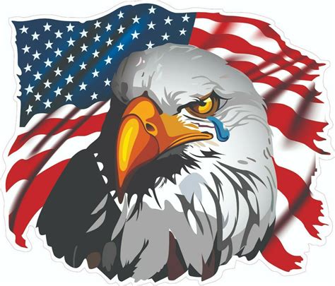 American Flag Eagle Crying Decal 8 Free Shipping Ebay