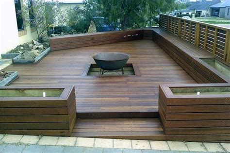 Composite deck fire pit on trex safety steps. Top 50 Best Deck Fire Pit Ideas - Wood Safe Designs