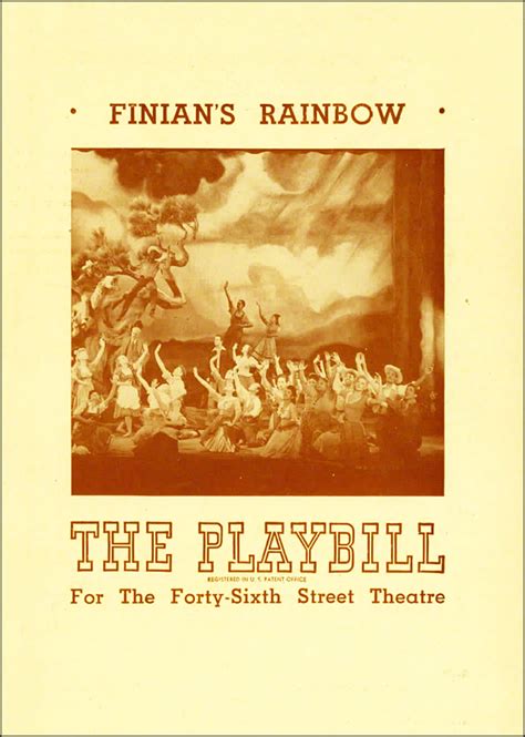 finian s rainbow broadway richard rodgers theatre 1947 playbill