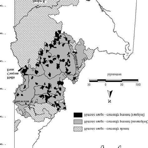 Mapping Of Historical And Current Range Of Chinook Salmon And Steelhead
