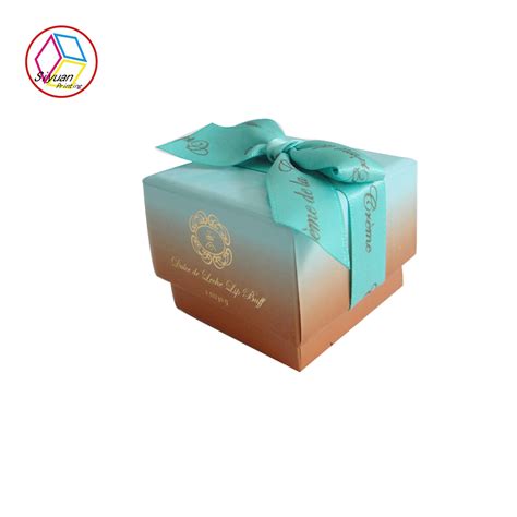 Small Cardboard Jewelry T Boxes With Bowknot Gold Foil Stamping
