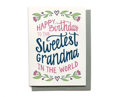 To your grandmother, a personalized birthday card sent from your heart is treasure. Grandma Birthday Card Sweetest Grandma in the World