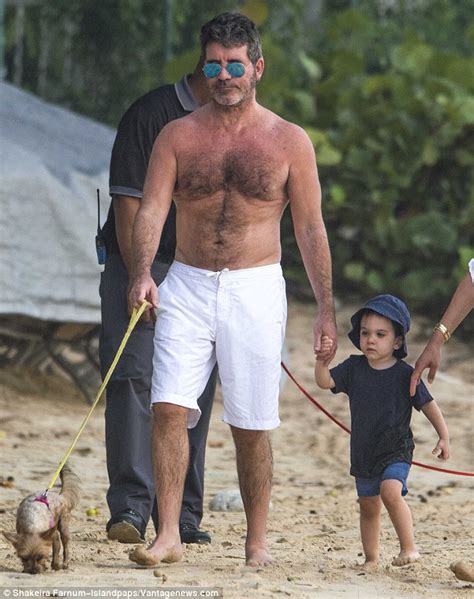 simon cowell and lauren silverman enjoy a stroll with son eric in barbados daily mail online
