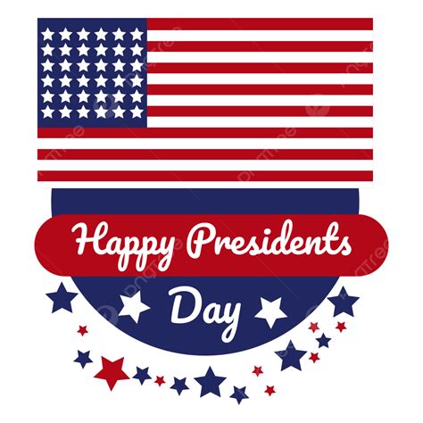 Happy Presidents Day With Stars And Ribbon Vector Illustration Hand