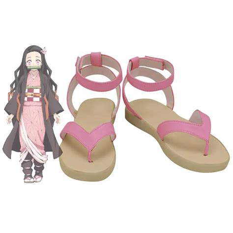 Demon Slayer Kimetsu No Yaiba Nezuko Kamado Cosplay Shoes Pink Sandals