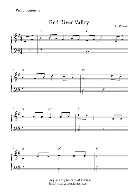 Free Printable Easy Piano Sheet Music For Beginners Printable Templates