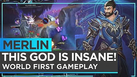 Merlin World First Gameplay The God Is Insane Smite Youtube