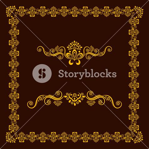 Beautiful Floral Decorated Border Design Royalty Free Stock Image