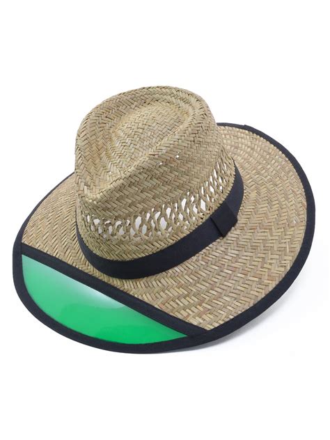 Turner Straw Hat With Green Visor Muldoons Mens Wear