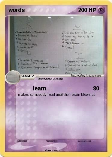 Pokémon Words 1 1 Learn My Pokemon Card