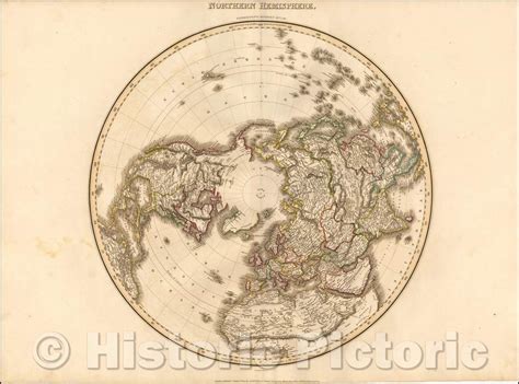 Historic Map Northern Hemisphere 1812 John Pinkerton V1 Antique