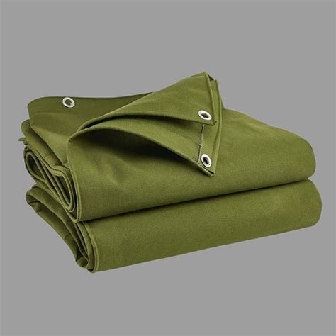 Ldpe Coated Woven Polyester Army Green Canvas Tarpaulin Thickness 5