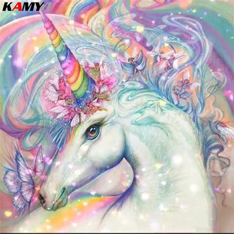 Full Squareround Drill 5d Diy Diamond Painting Rainbow Unicorn 3d