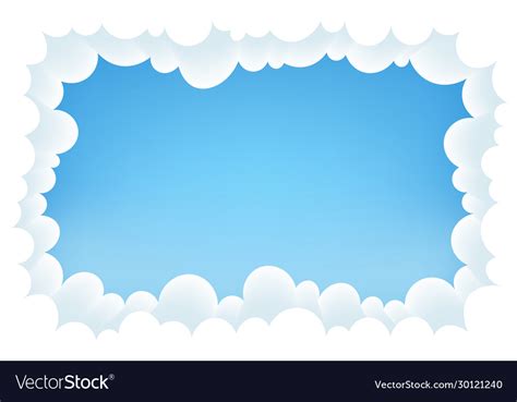 Sky Background And White Clouds Frame Royalty Free Vector
