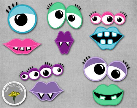 Girly Monster Photo Props Printable Instant By Yamdaisydesigns Vbs
