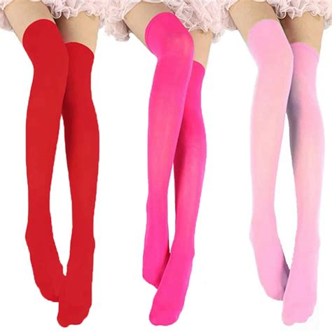 Candy Color Thigh High Stockings Sexy Cosplay Women Warm Stocking