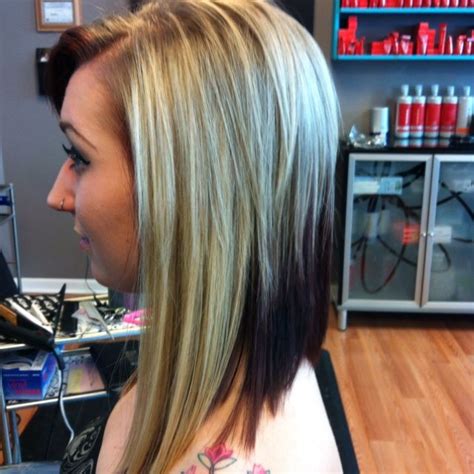The asymmetrical long bob with a platinum blonde ombre fade is very striking and dramatic if you. Hair, Edgy short hair, Hair styles