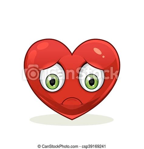 Emoticon With Big Sad Heart Icon Isolated On White Background Canstock