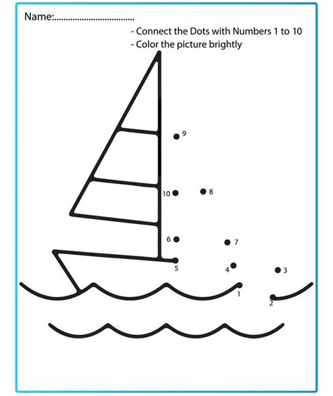 Summer Game Dot To Dot Worksheets Game For Kids 9990893 Vector Art At