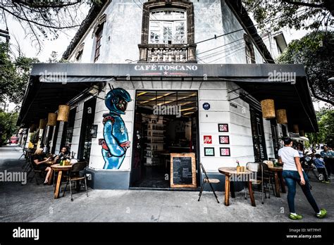 Café Toscano restaurante en la Colonia Roma Norte Ciudad de México CDMX Fotografía de stock