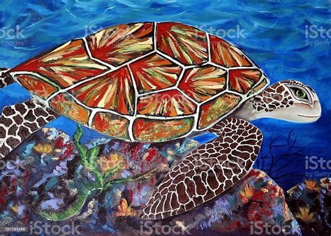 Artwork Hawaiian Sea Turtle Stock Illustration Download
