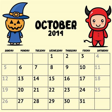 10 Best Halloween October 2015 Calendar Printable Pdf For Free At