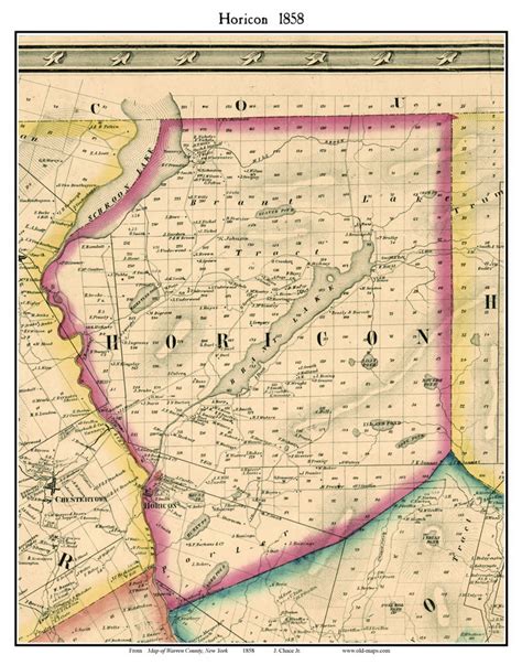 Horicon New York 1858 Old Town Map Custom Print Warren Co Old Maps