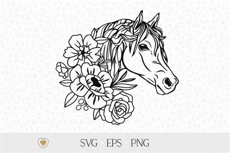 Horse With Flowers Svg Floral Horse Svg Horse 1392512