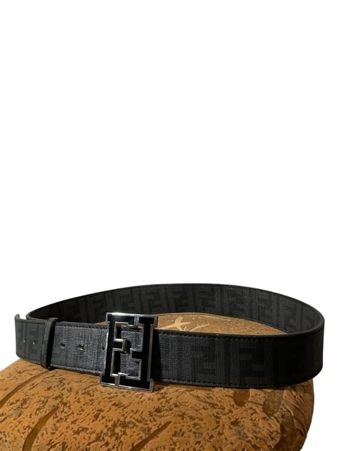 Fendi Fendi Monogram Zucca Ff Logo Belt Black Grailed