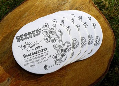 Items Similar To Custom Letterpress Coaster Business Card And Graphic